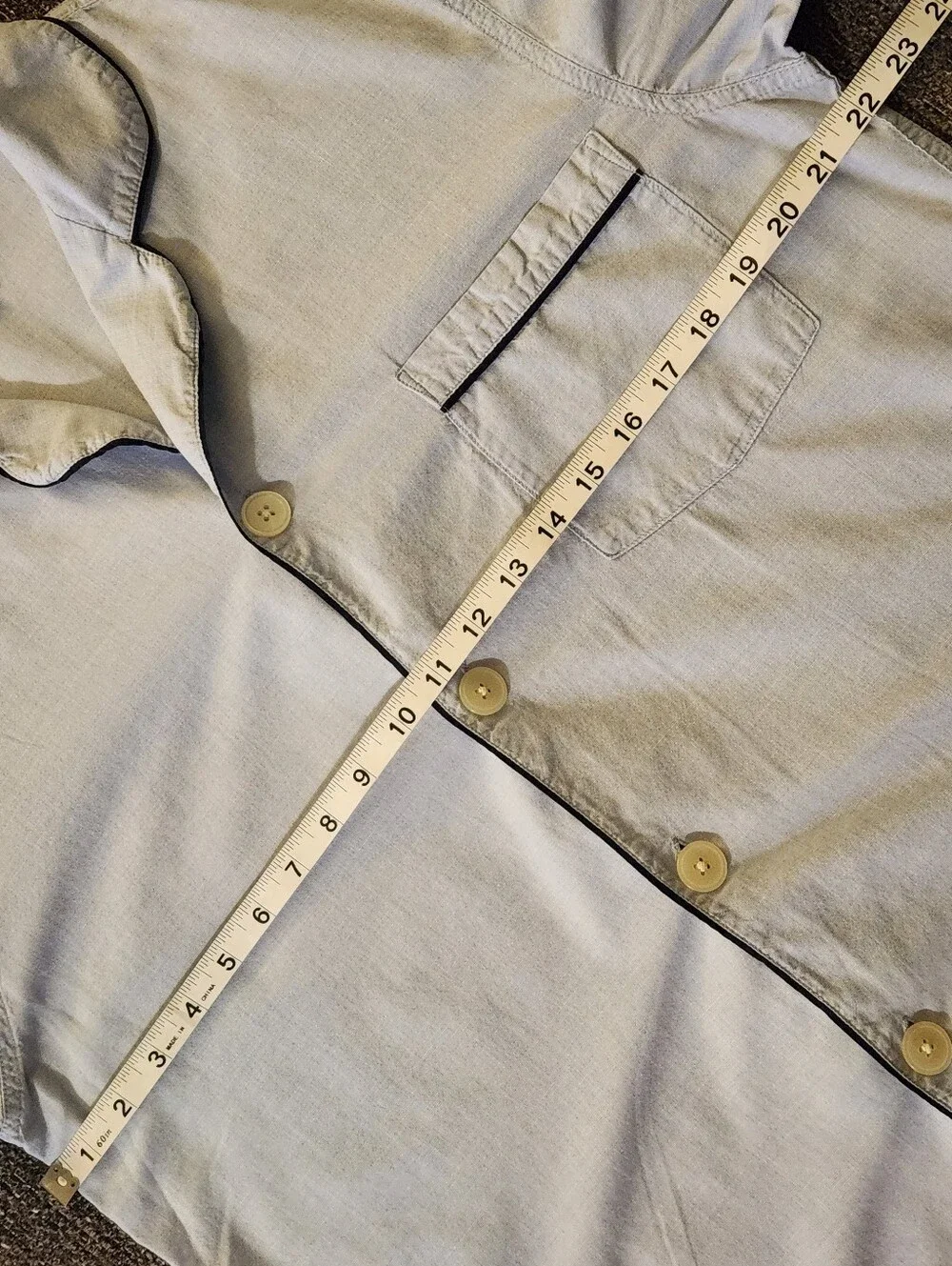💙Banana Republic💙 - Blue Two-Piece Cotton Pajama PJ Lounge Set w/Navy Piping